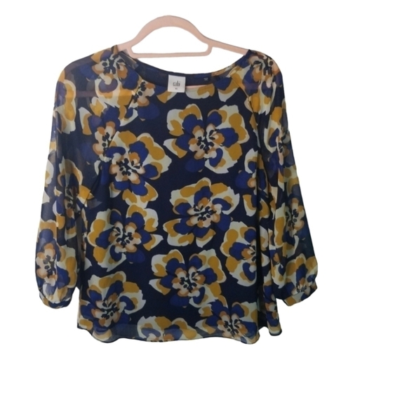 Cabi Lydia floral chiffon blouse - Picture 3 of 9